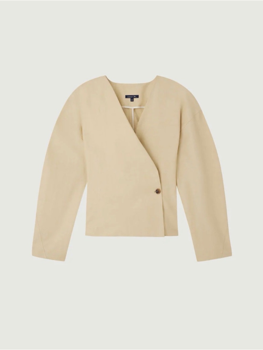 NWT soeur Beige Dilly Tailored Linen blend Jacket